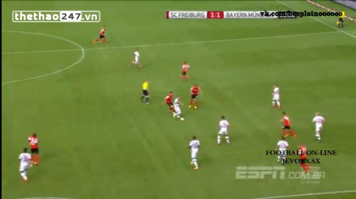 Video clip bàn thắng: Freiburg 2-1 Bayern Munich (VĐQG Đức 2014/15)